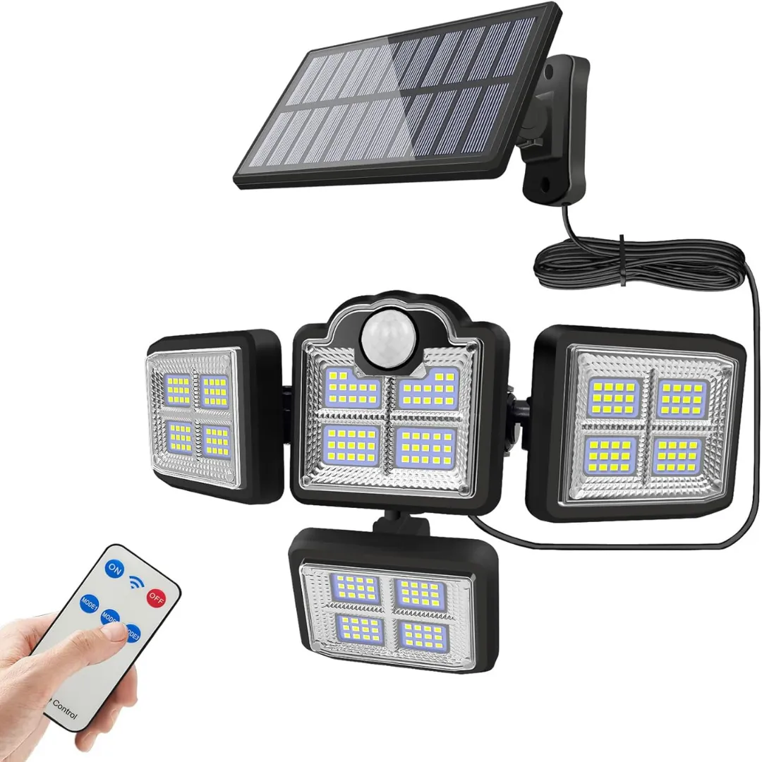 Adjustable 4 Heads Solar motion sensor security light